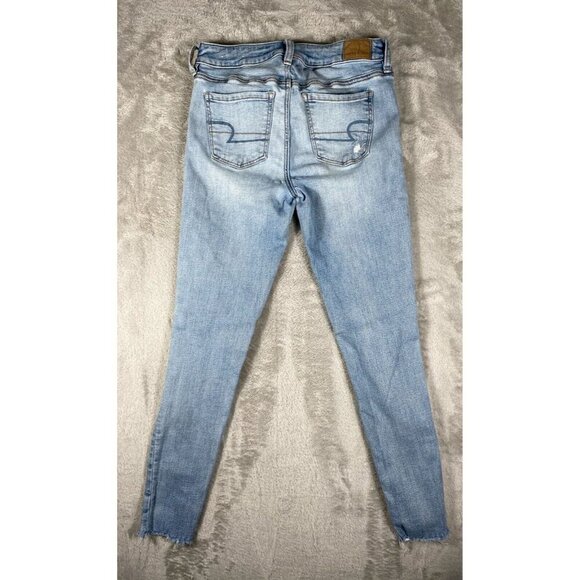 American Eagle Distressed Super Stretch Hi-Rise Jeggings Size 4 Reg - Picture 4 of 16